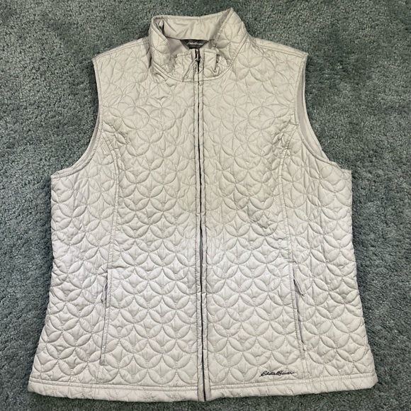 Eddie Bauer Women's Light Gray Quilted Vest - Picture 1 of 6